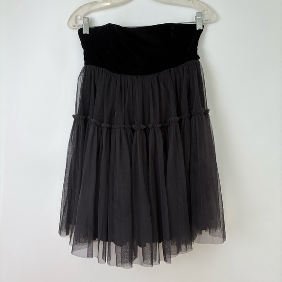 Free People Theo Puff Dress Babydoll Velvet Tulle - Picture 2 of 7